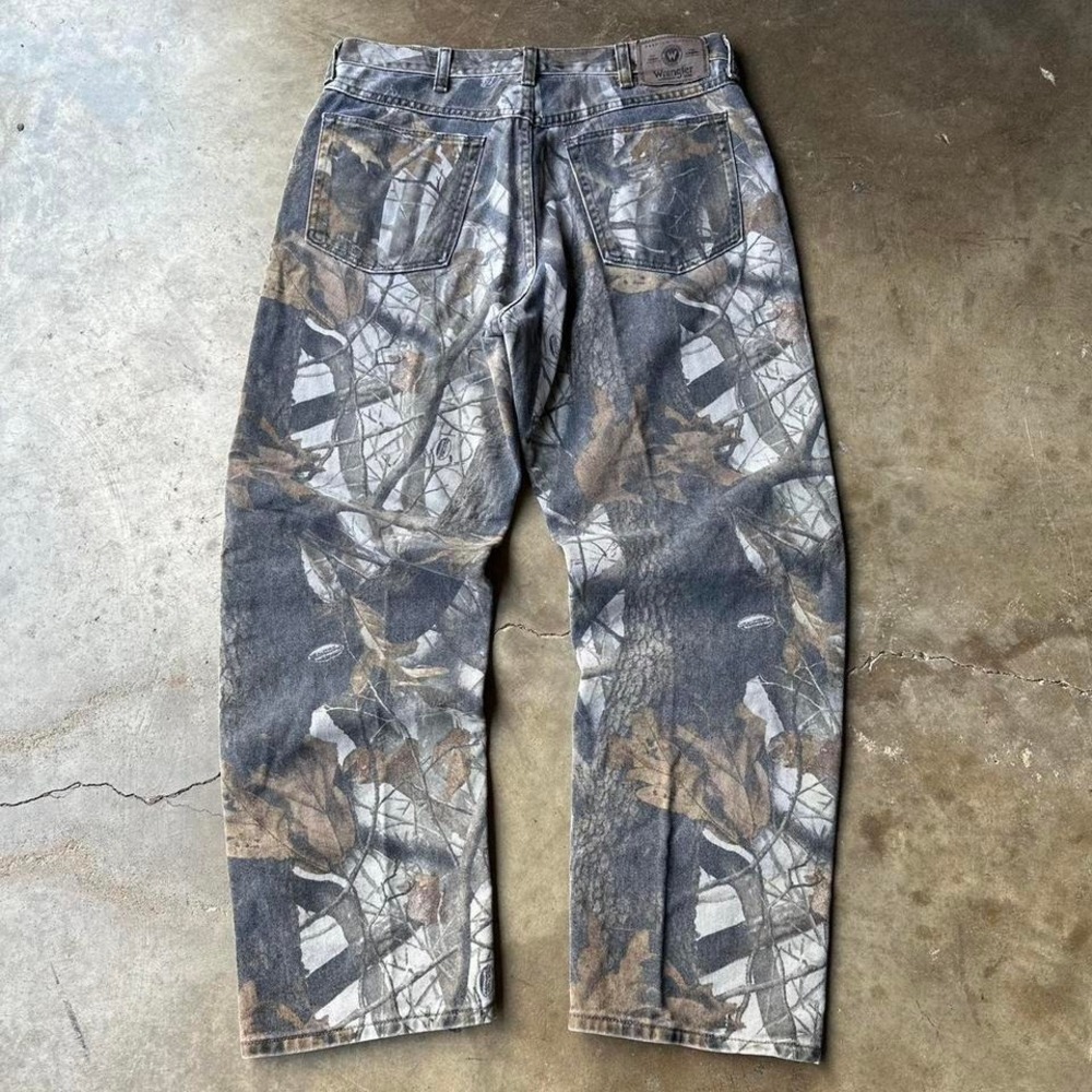 Vintage wrangler camo double knee denim pants